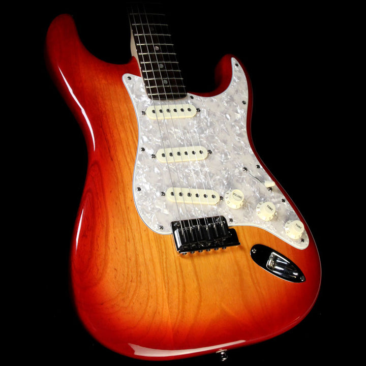 Used 2007 Fender American Deluxe Ash Stratocaster Electric Guitar Aged Cherry Sunburst