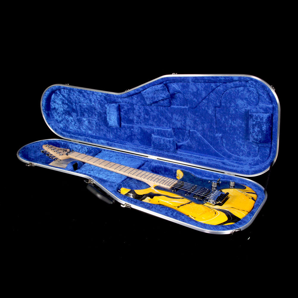 Vigier Excalibur Original HSS Electric Guitar Rock Art Yellow/Black Swirl — 7