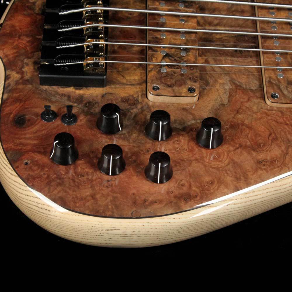 F Bass BN5 5-String Bass Burled Walnut Top 2018 NAMM Display — 6