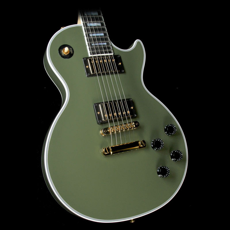 Used 2016 Gibson Custom Shop Les Paul Custom Electric Guitar Olive Green — 1