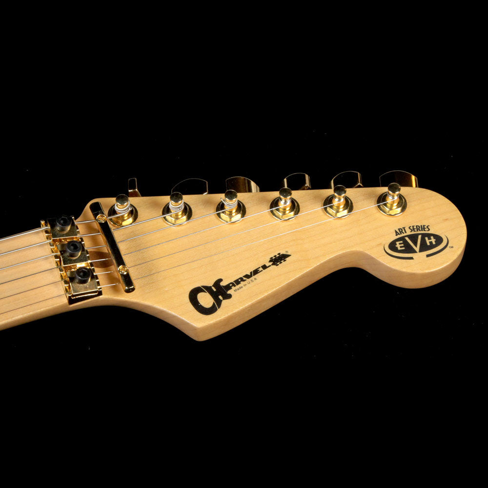 Used Charvel EVH Art Series Electric Guitar Black & Yellow — 4