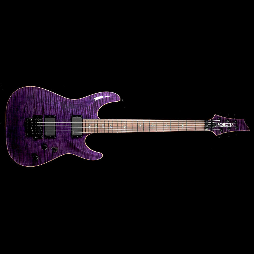 Used 2013 Schecter USA Hollywood Classic Electric Guitar Black Violet — 2