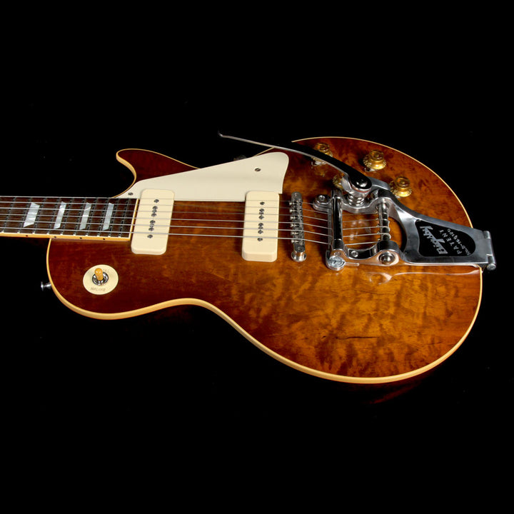 Used 2016 Gibson Custom Shop Music Zoo Exclusive Roasted Standard Historic 1956 Les Paul Reissue Electric Guitar Sunrise Tea Burst