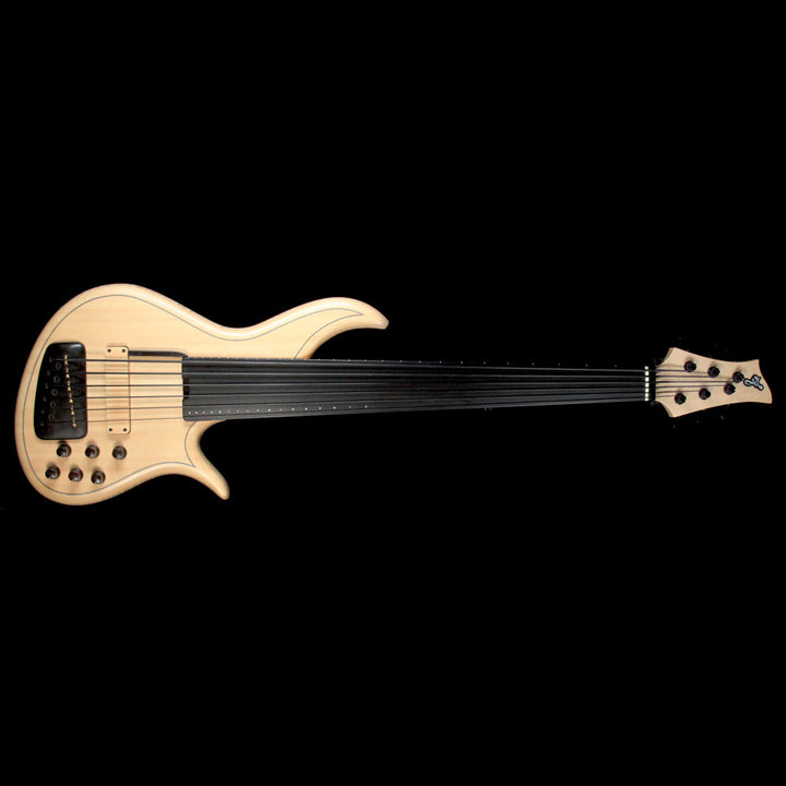 Used 2010 F Bass AC Signature 6 Fretless Electric Bass Guitar Natural