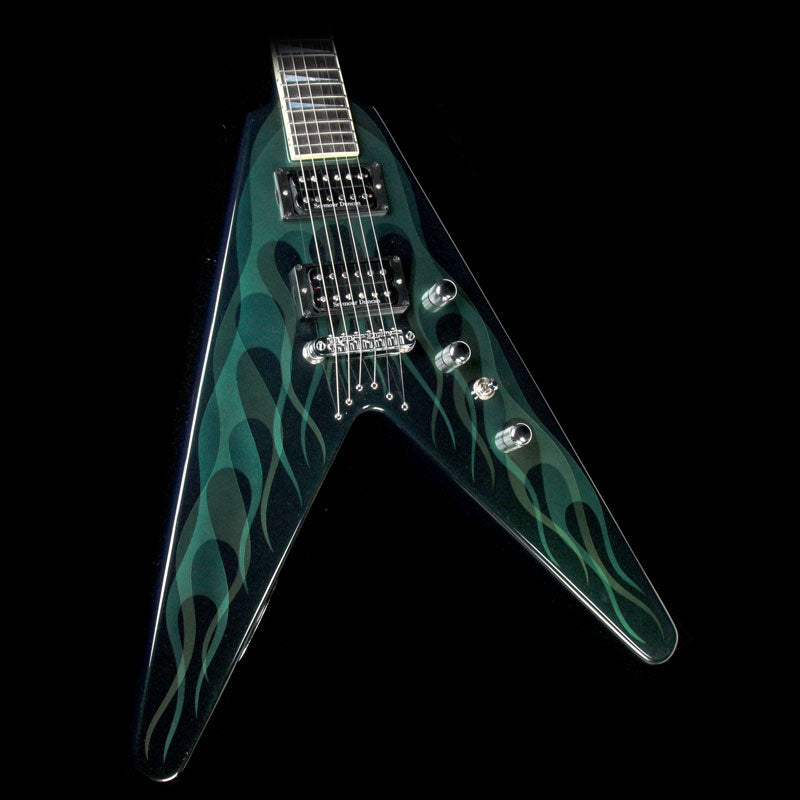 Used Jackson Custom Shop Dave Mustaine Y2KV Electric Guitar Green Ghost Flames — 1