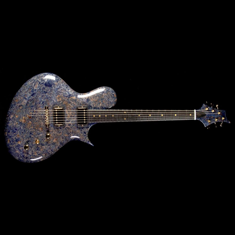 Ritter Instruments 2018 NAMM Display Porsch Electric Guitar 1-Piece Burl Maple Body Flying Blue — 2