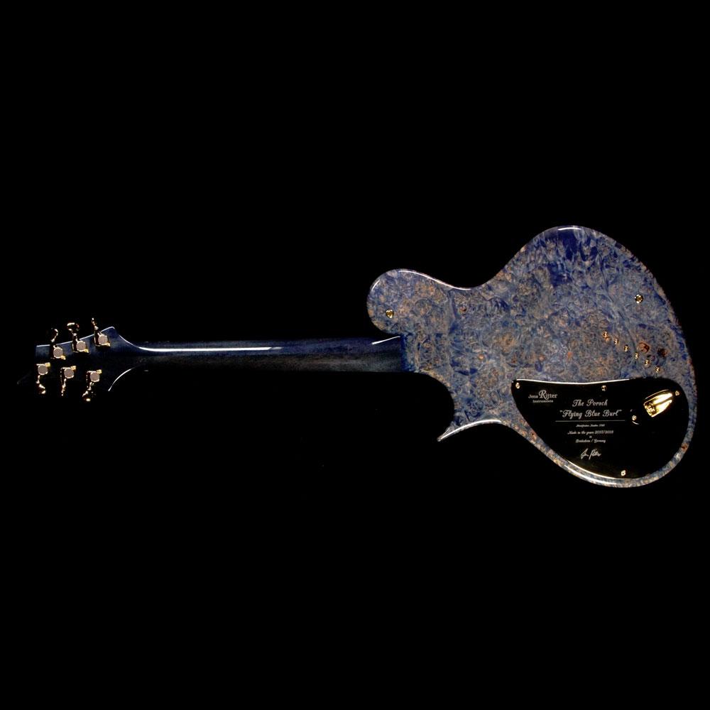 Ritter Instruments 2018 NAMM Display Porsch Electric Guitar 1-Piece Burl Maple Body Flying Blue — 3