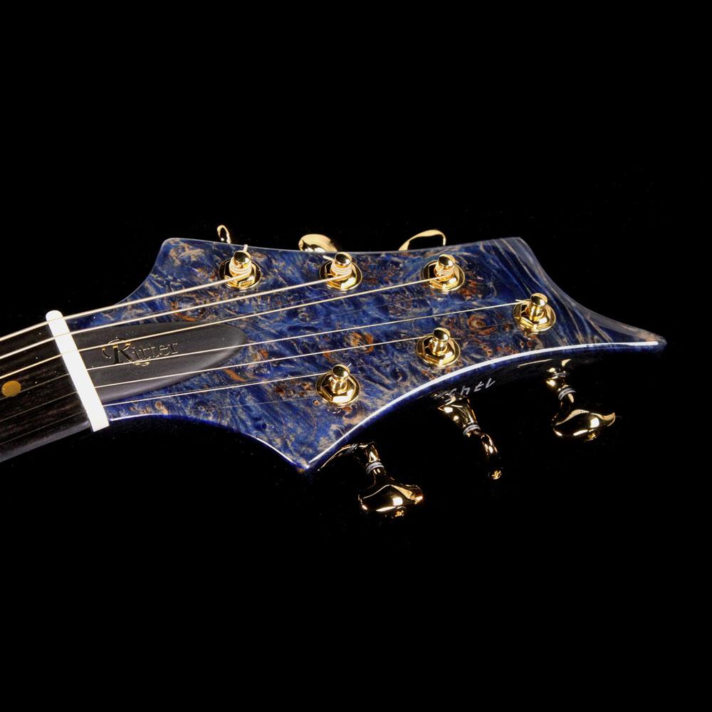 Ritter Instruments 2018 NAMM Display Porsch Electric Guitar 1-Piece Burl Maple Body Flying Blue — 4