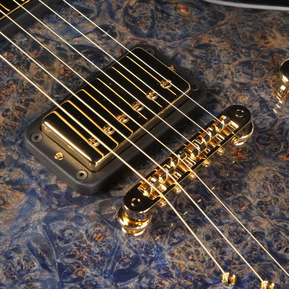 Ritter Instruments 2018 NAMM Display Porsch Electric Guitar 1-Piece Burl Maple Body Flying Blue — 5