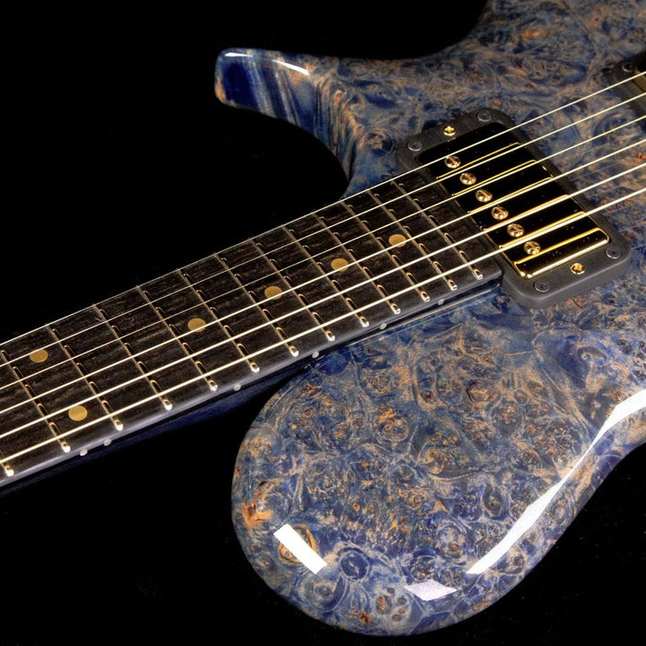 Ritter Instruments 2018 NAMM Display Porsch Electric Guitar 1-Piece Burl Maple Body Flying Blue