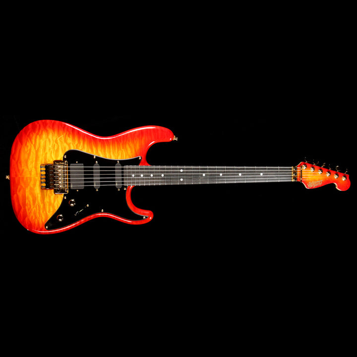John McGuire Guitars Valley Pro Fire Burst Quilt Top