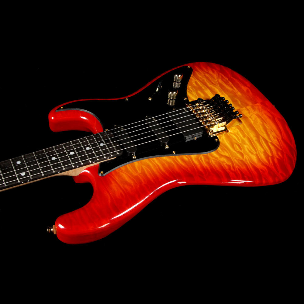 John McGuire Guitars Valley Pro Fire Burst Quilt Top — 4
