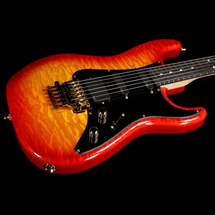John McGuire Guitars Valley Pro Fire Burst Quilt Top