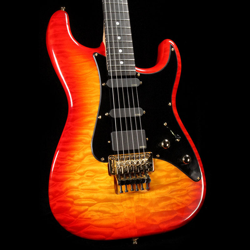 John McGuire Guitars Valley Pro Fire Burst Quilt Top — 1