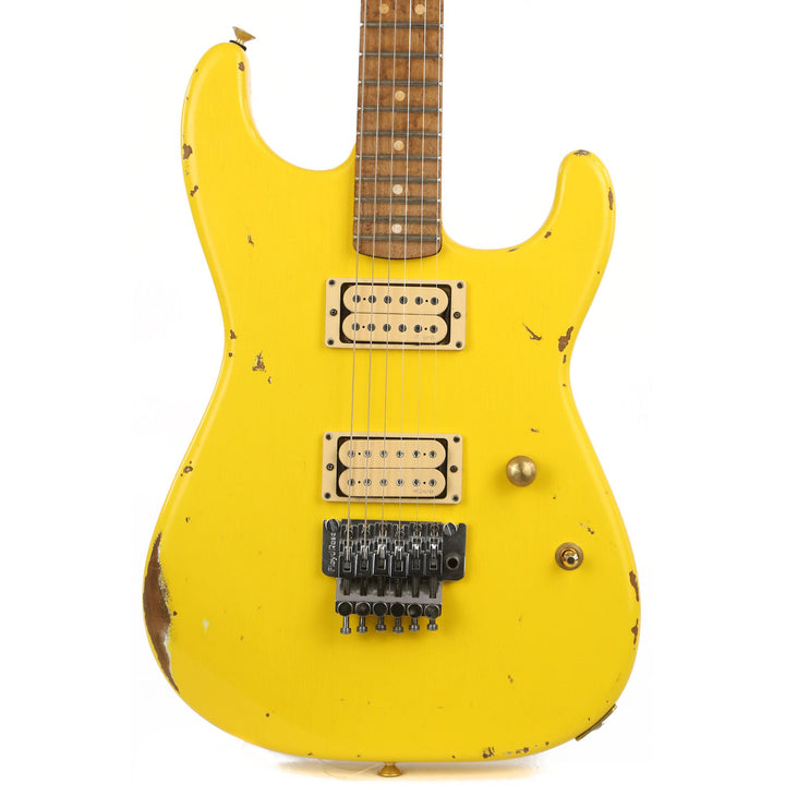 Charvel Custom Shop San Dimas Nitro Aged Roasted Alder Graffiti Yellow