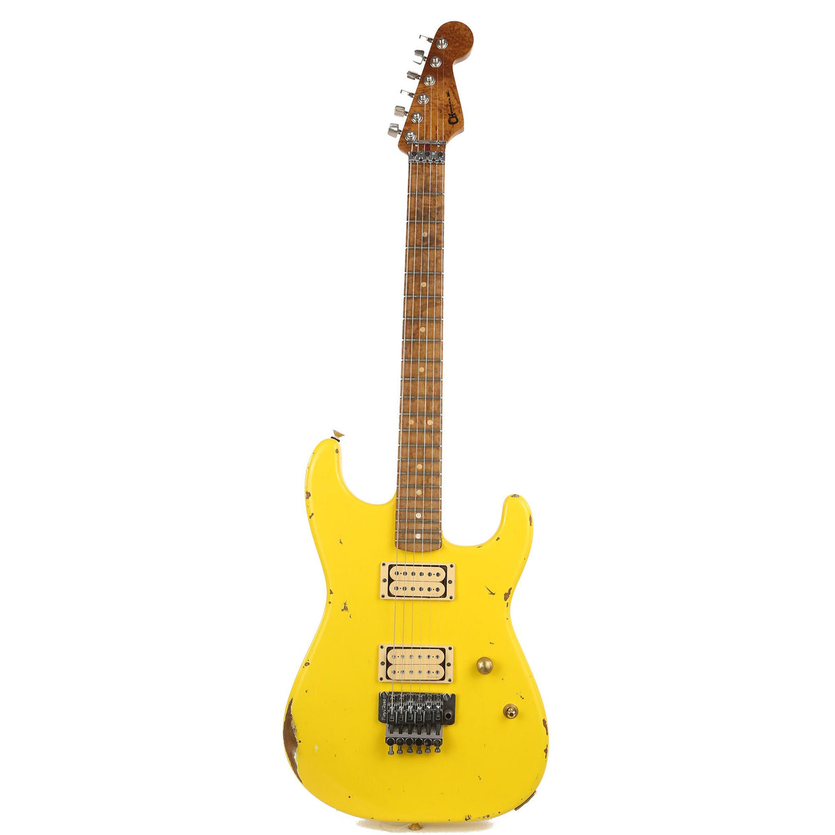 Charvel Custom Shop San Dimas Nitro Aged Roasted Alder Graffiti Yellow — 2