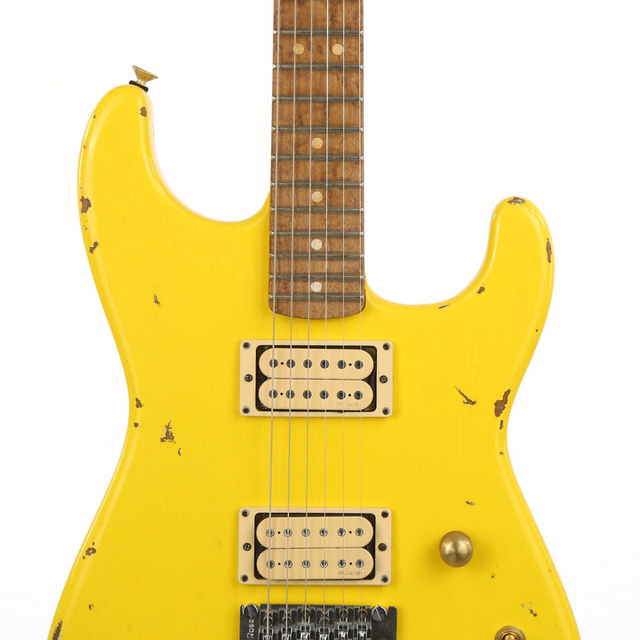 Charvel Custom Shop San Dimas Nitro Aged Roasted Alder Graffiti Yellow
