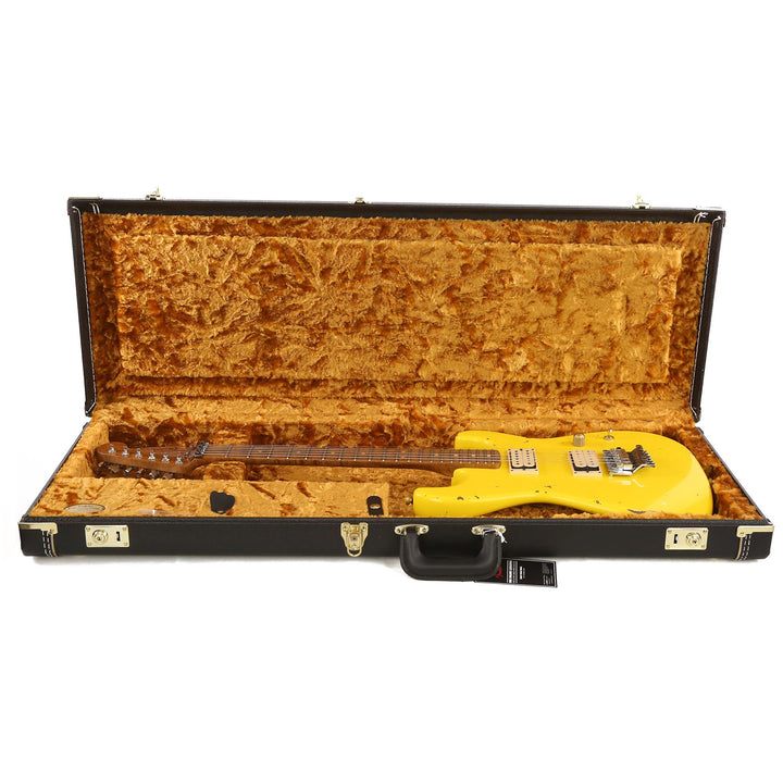 Charvel Custom Shop San Dimas Nitro Aged Roasted Alder Graffiti Yellow