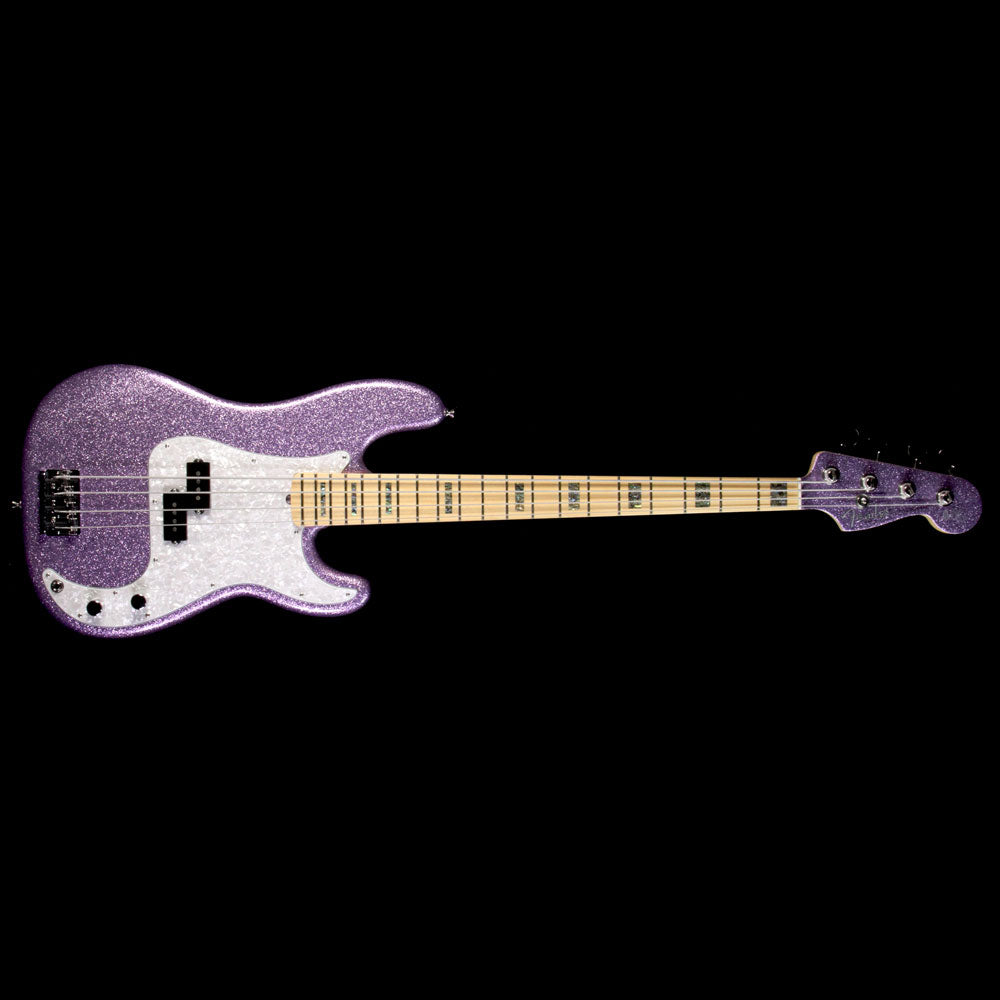 Fender Limited Edition Adam Clayton Signature Precision Bass Electric Bass Purple Sparkle — 2