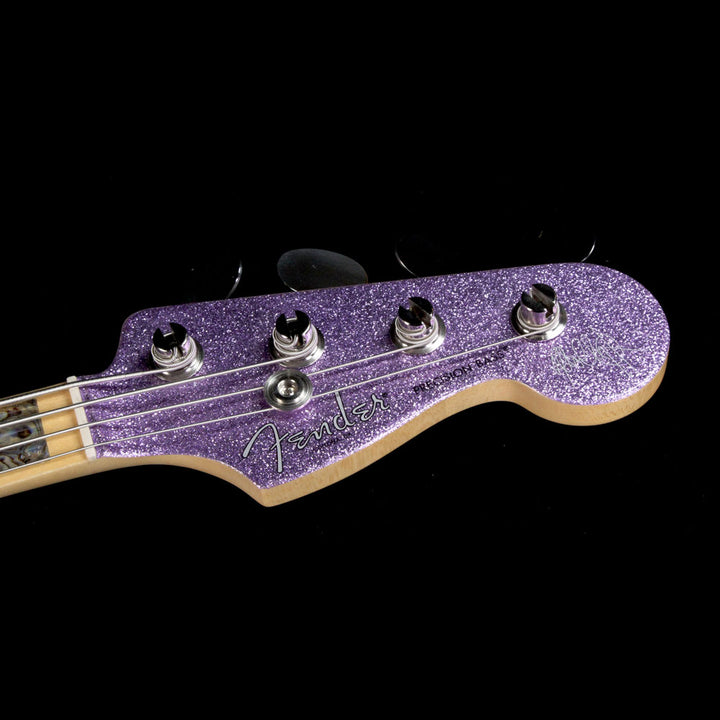 Fender Limited Edition Adam Clayton Signature Precision Bass Electric Bass Purple Sparkle