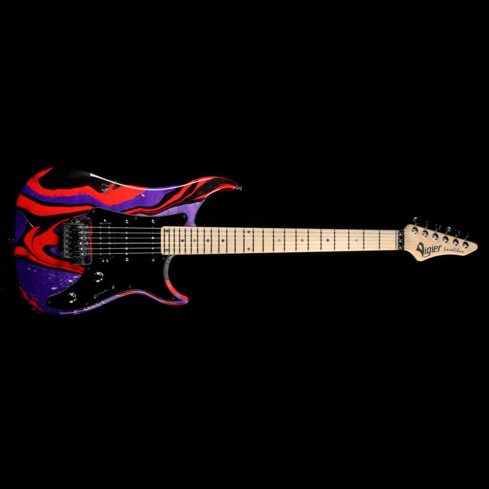 Vigier Excalibur Original HSS Floyd Rock Art Purple and Red Swirl — 2