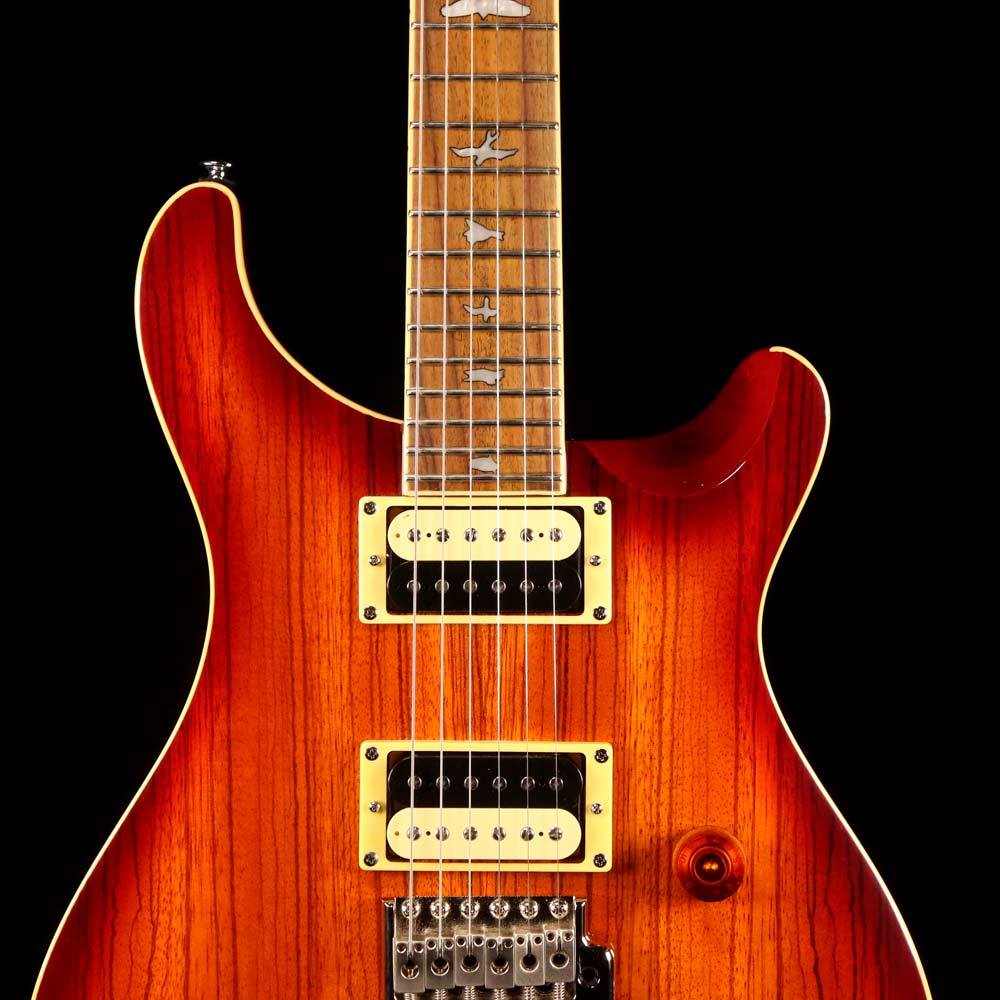 PRS SE Custom 24 Exotic Top Zebrawood Sunburst | The Music Zoo