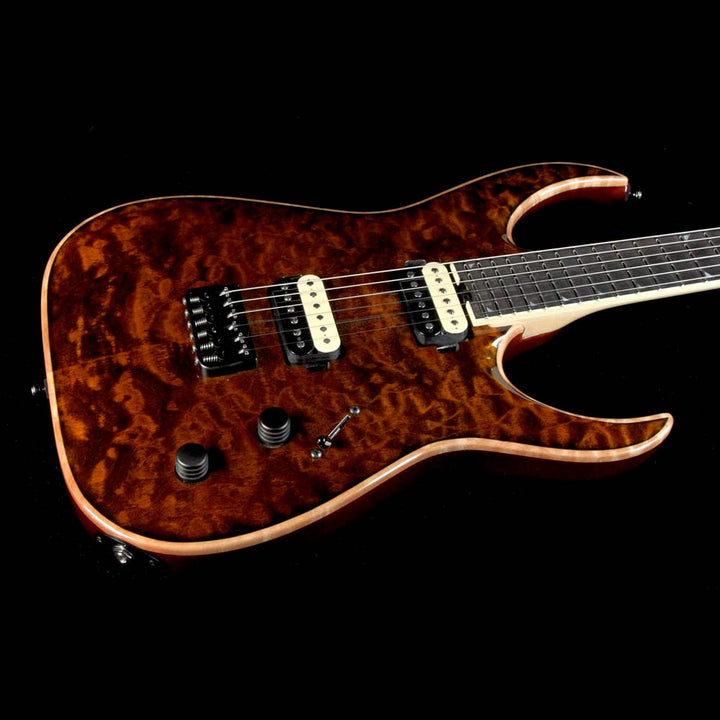 Used 2015 Jackson Misha Mansoor Signature Juggernaut HT6 Quilt Top Guitar Amber Tiger Eye