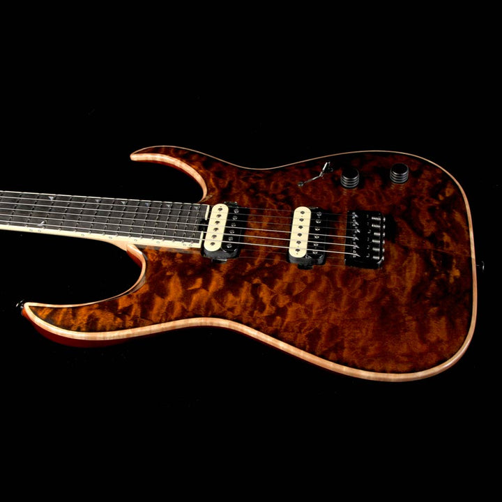 Used 2015 Jackson Misha Mansoor Signature Juggernaut HT6 Quilt Top Guitar Amber Tiger Eye