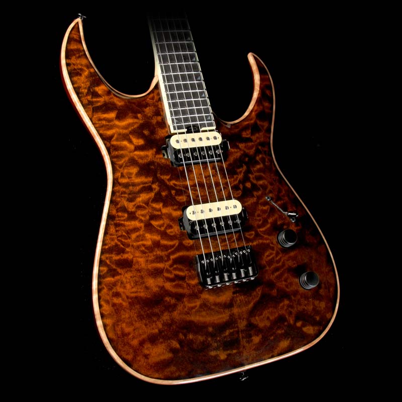Used 2015 Jackson Misha Mansoor Signature Juggernaut HT6 Quilt Top Guitar Amber Tiger Eye — 1