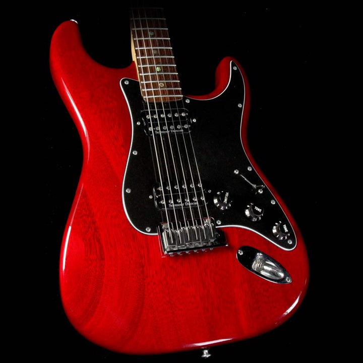 Used 2005 Fender FSR American Deluxe Mahogany Stratocaster Electric Guitar Transparent Red