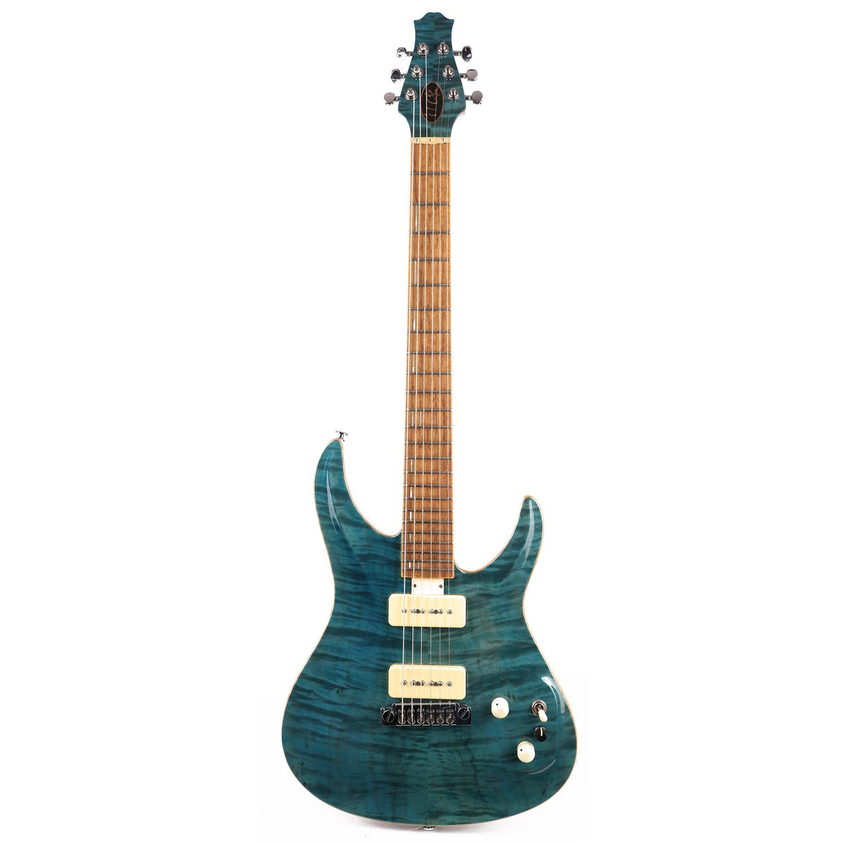 Used Giffin Macro Electric Guitar Peacock Blue — 2