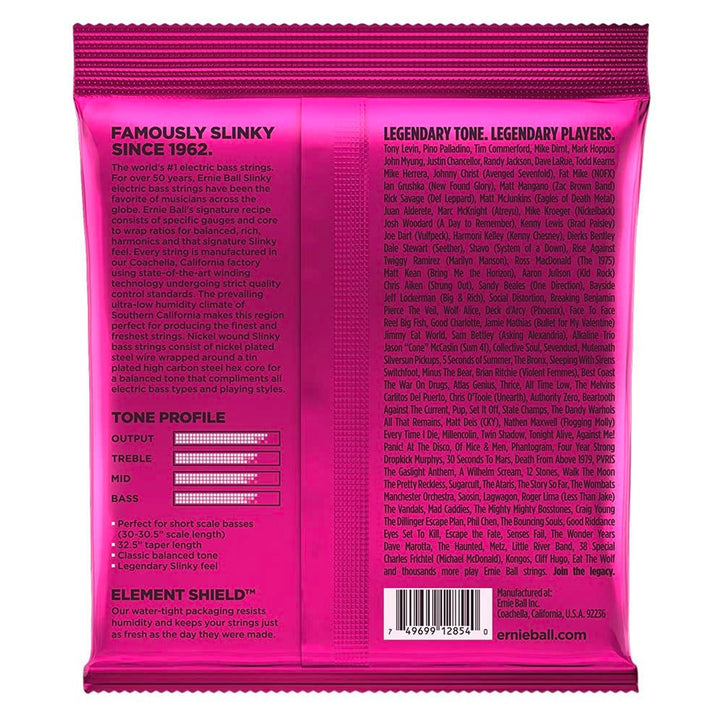 Ernie Ball Short Scale Slinky Bass Guitar Strings (40-100)