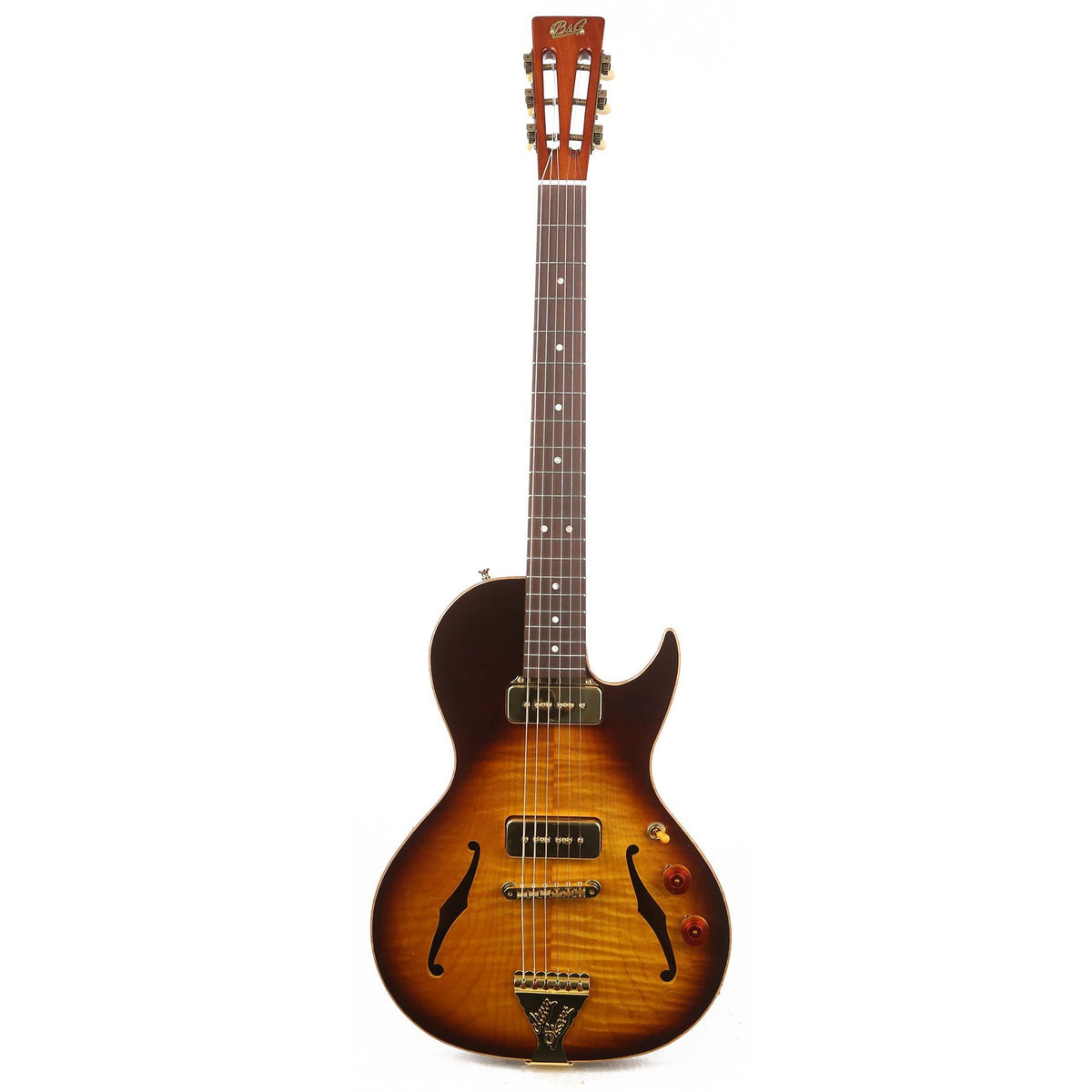 B&G Guitars Little Sister Crossroads Cutaway P-90 Tobacco Burst — 2
