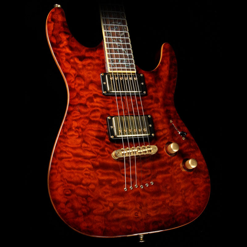 Used Schecter C-1 Classic Quilt Electric Guitar Amber | The Music Zoo