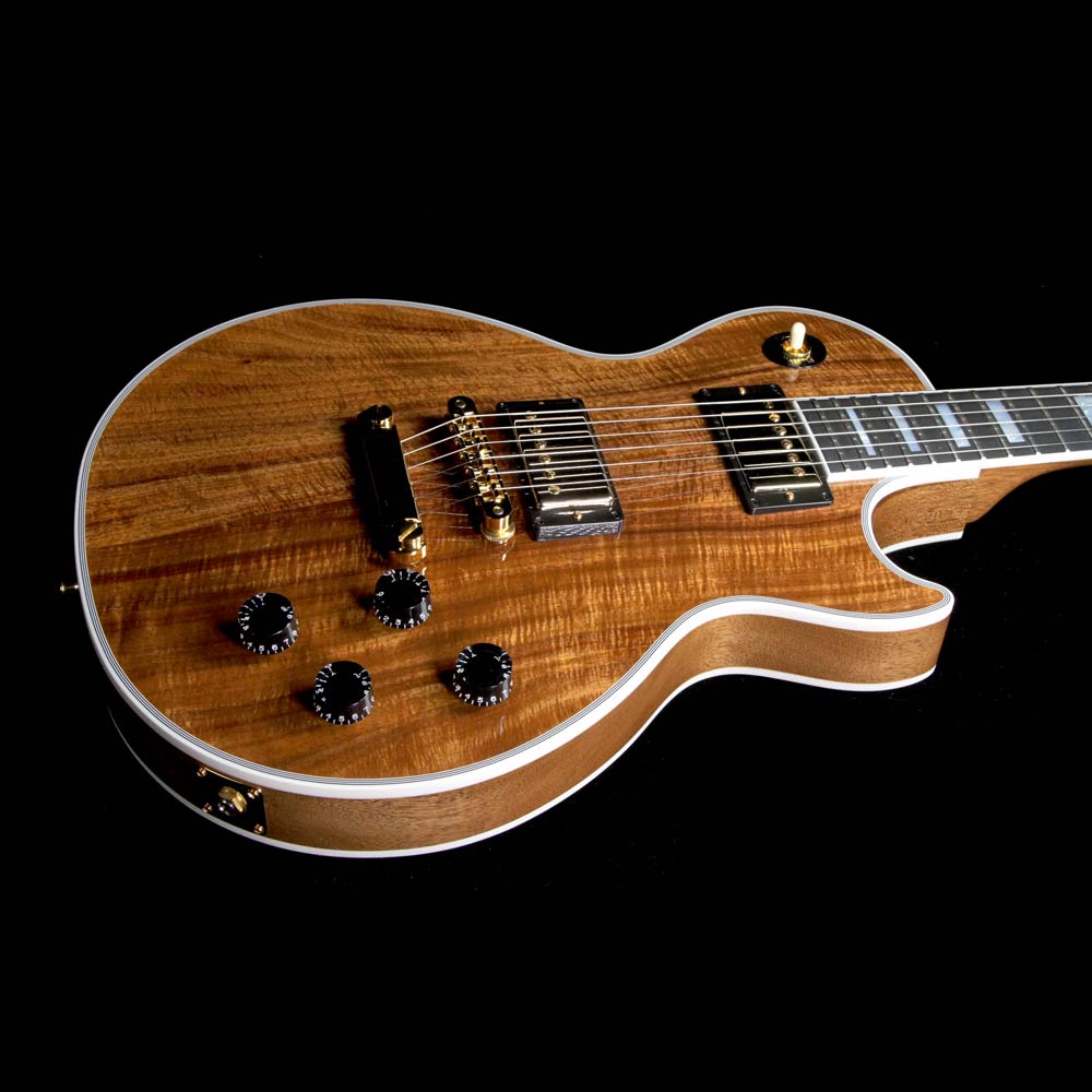 Gibson Custom Shop Les Paul Custom Koa Top Electric Guitar Natural — 4