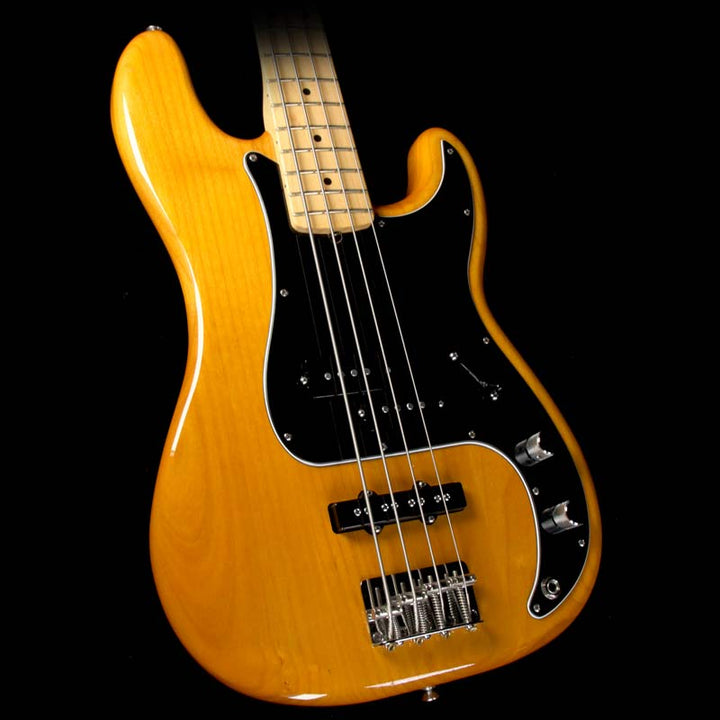 Used 2015 Fender Tony Franklin Fretted Precision Bass Electric Bass Guitar Golden Amber