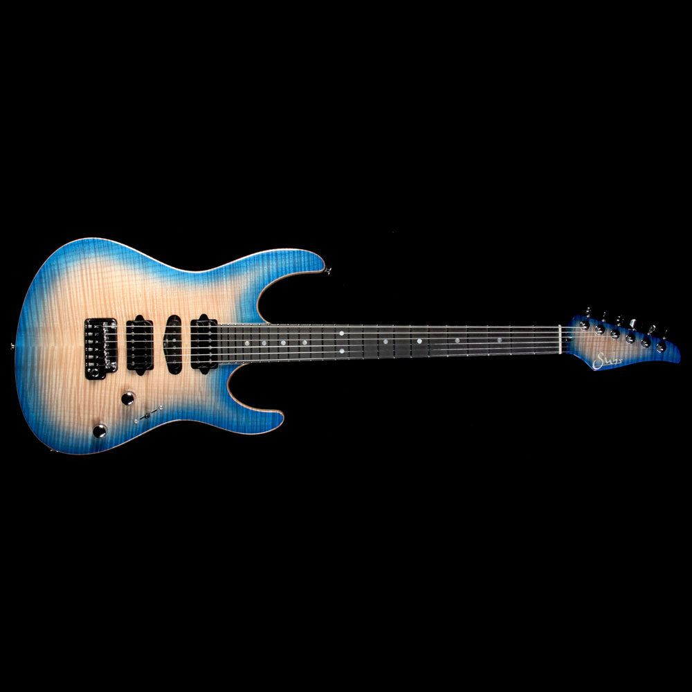 Suhr Modern Custom Carve Top Set Neck Electric Guitar Blue Burst — 2