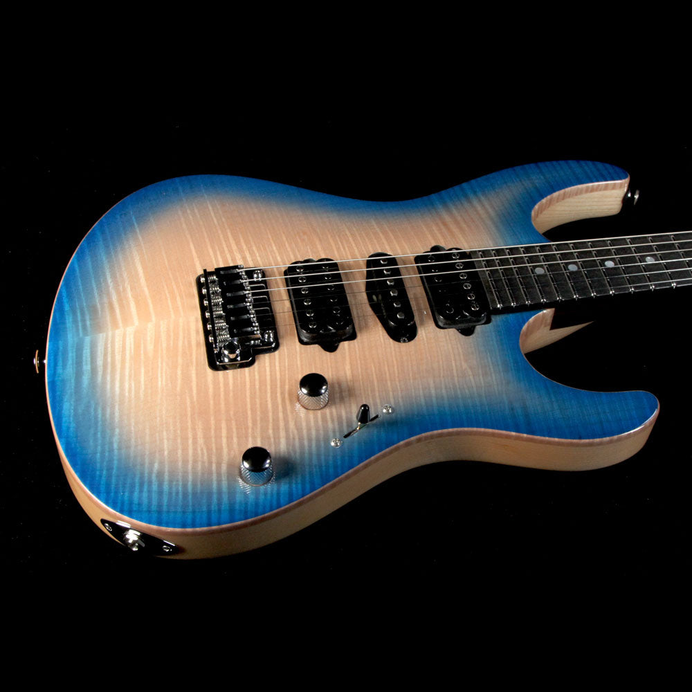 Suhr Modern Custom Carve Top Set Neck Electric Guitar Blue Burst — 7