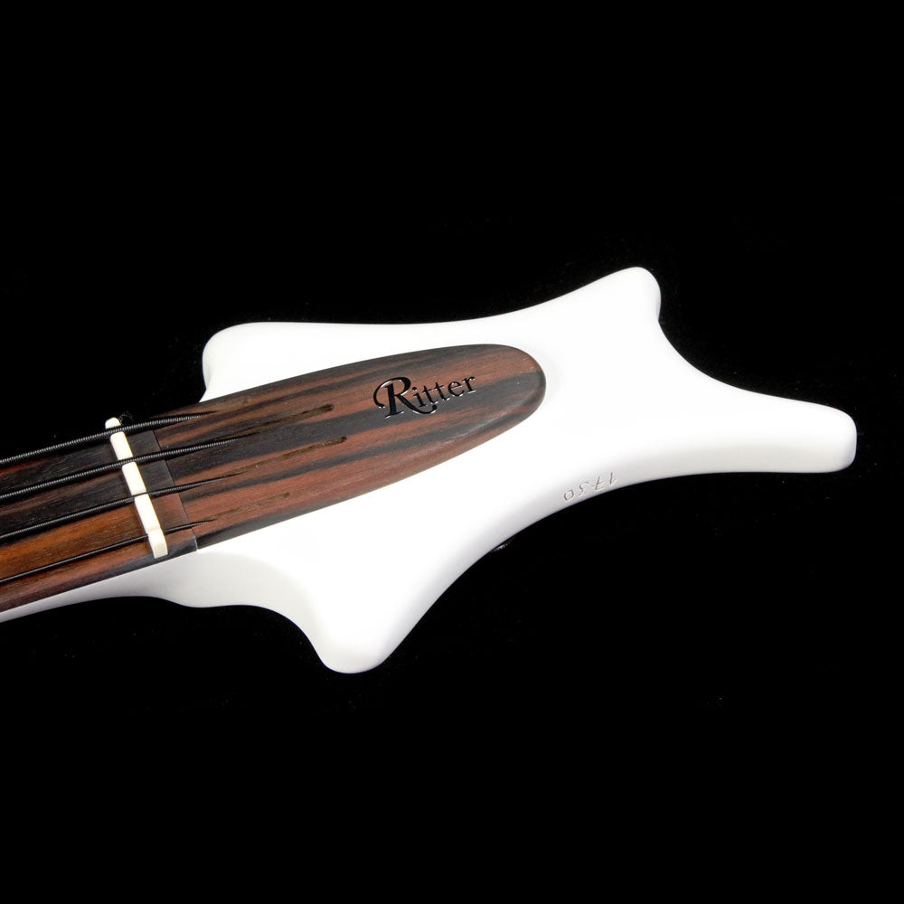 Ritter Instruments 2018 NAMM Display R8-Concept Singlecut Fretless Electric Bass Guitar Frosted Carrara White — 4