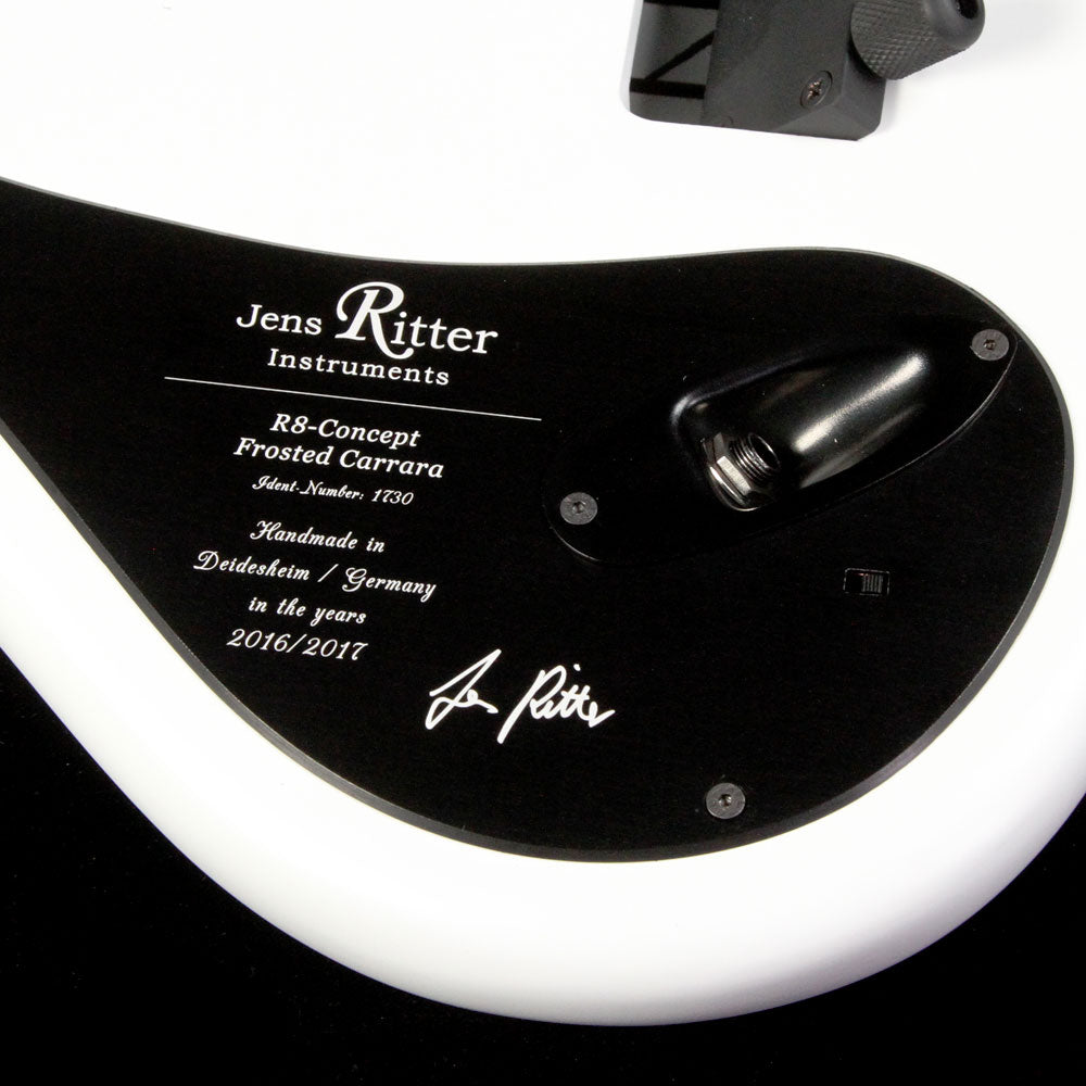 Ritter Instruments 2018 NAMM Display R8-Concept Singlecut Fretless Electric Bass Guitar Frosted Carrara White — 7