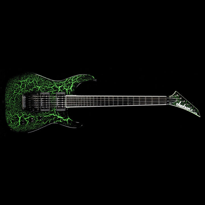 Jackson Custom Shop SL2H FR Soloist Electric Guitar Black and Green Crackle