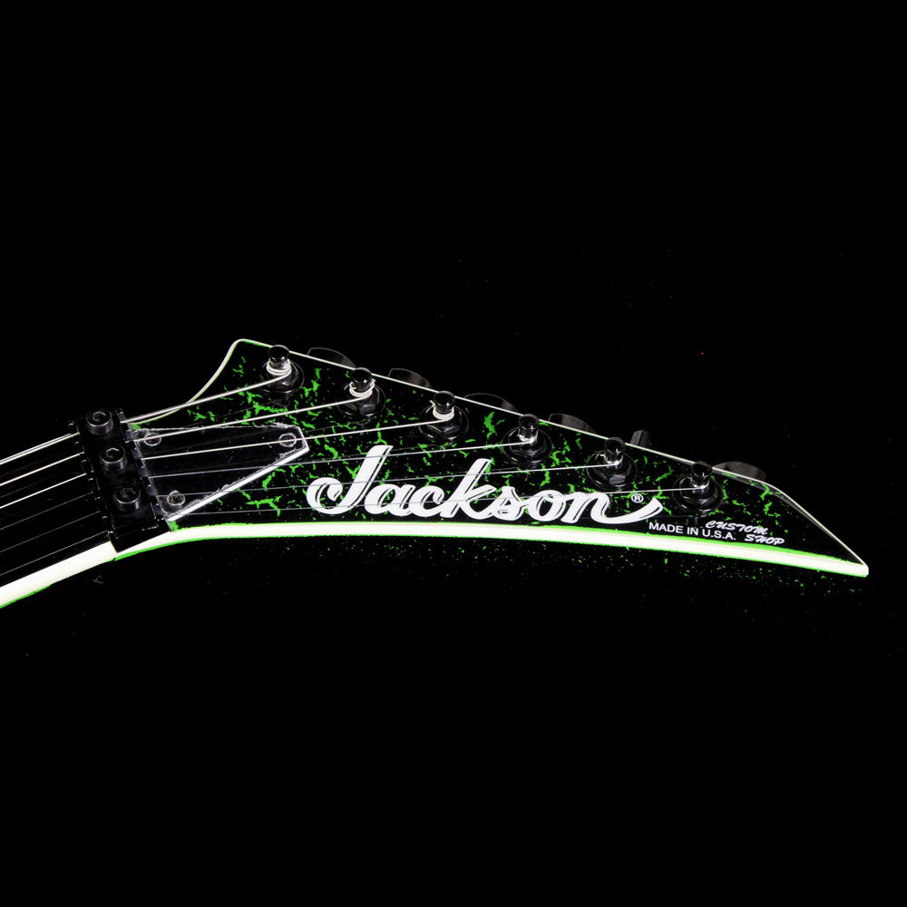 Jackson Custom Shop SL2H FR Soloist Electric Guitar Black and Green Crackle — 4