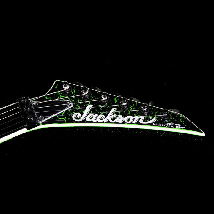 Jackson Custom Shop SL2H FR Soloist Electric Guitar Black and Green Crackle