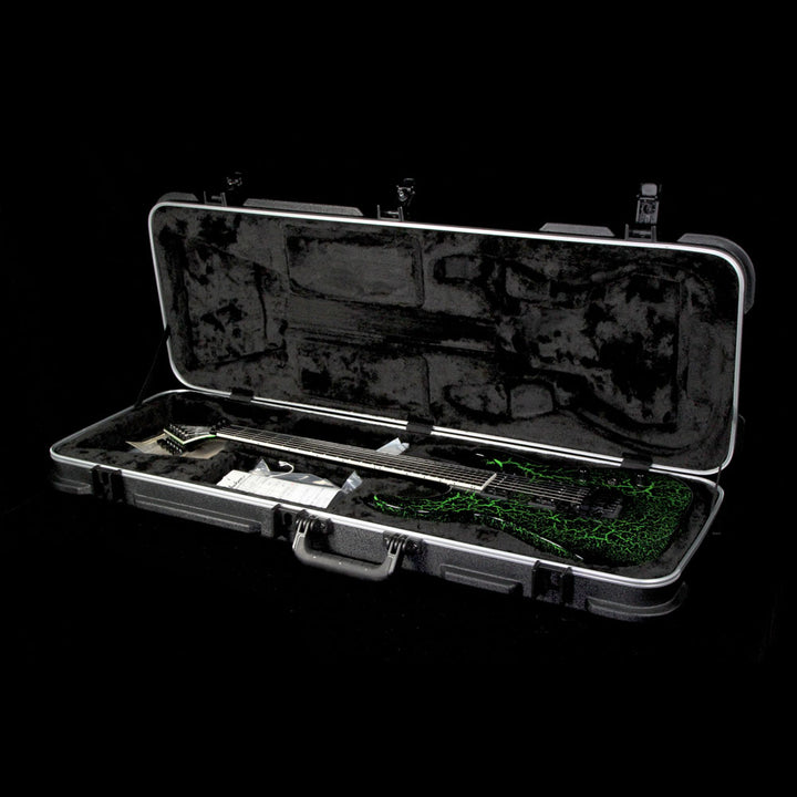Jackson Custom Shop SL2H FR Soloist Electric Guitar Black and Green Crackle