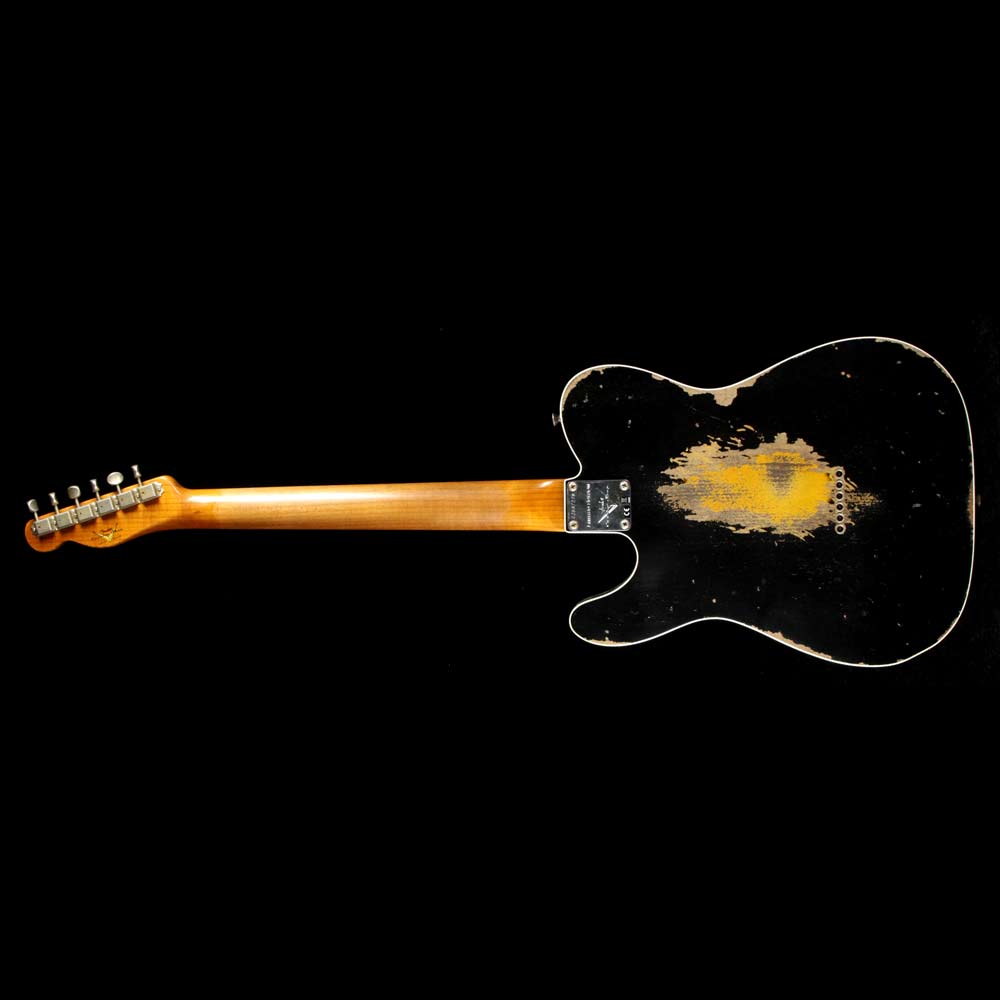 Fender Custom Shop Reverse Custom HS Telecaster Aged Black Over 3 Color Sunburst Heavy Relic — 3