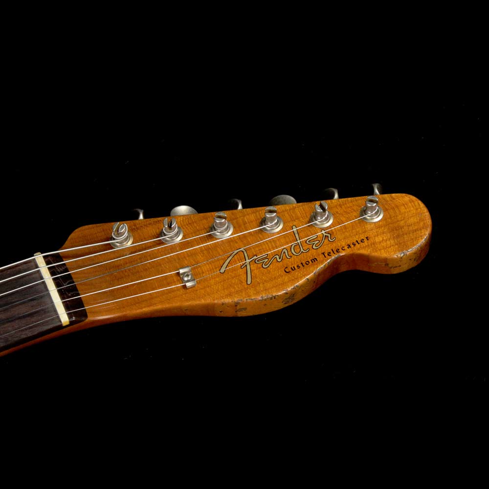 Fender Custom Shop Reverse Custom HS Telecaster Aged Black Over 3 Color Sunburst Heavy Relic — 4