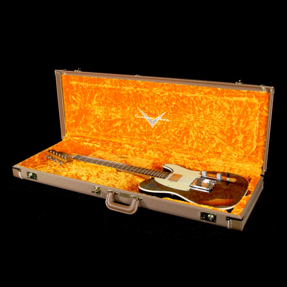 Fender Custom Shop Reverse Custom HS Telecaster Aged Black Over 3 Color Sunburst Heavy Relic — 8