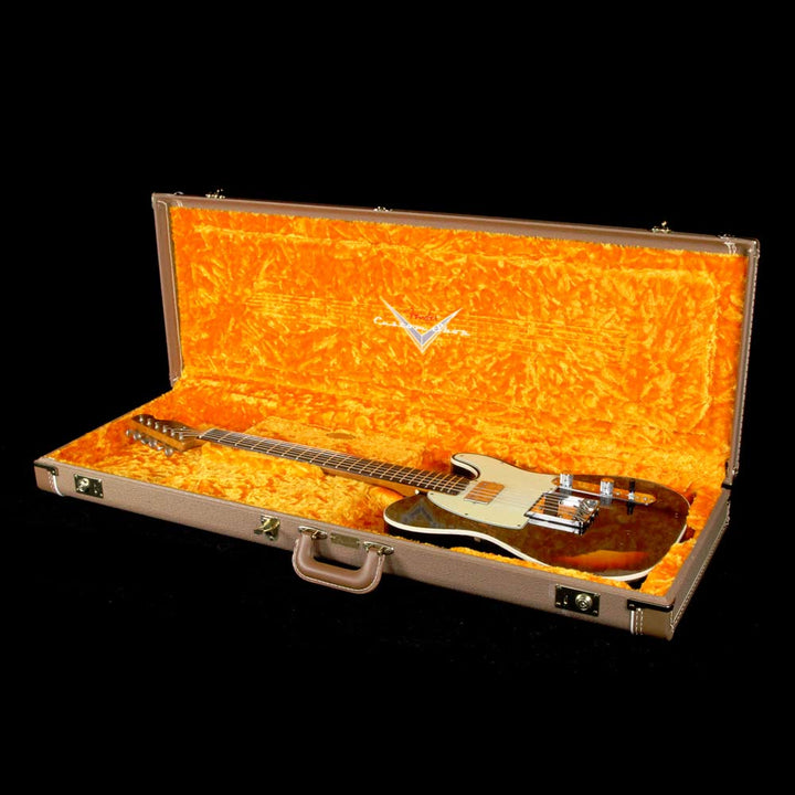 Fender Custom Shop Reverse Custom HS Telecaster Aged Black Over 3 Color Sunburst Heavy Relic