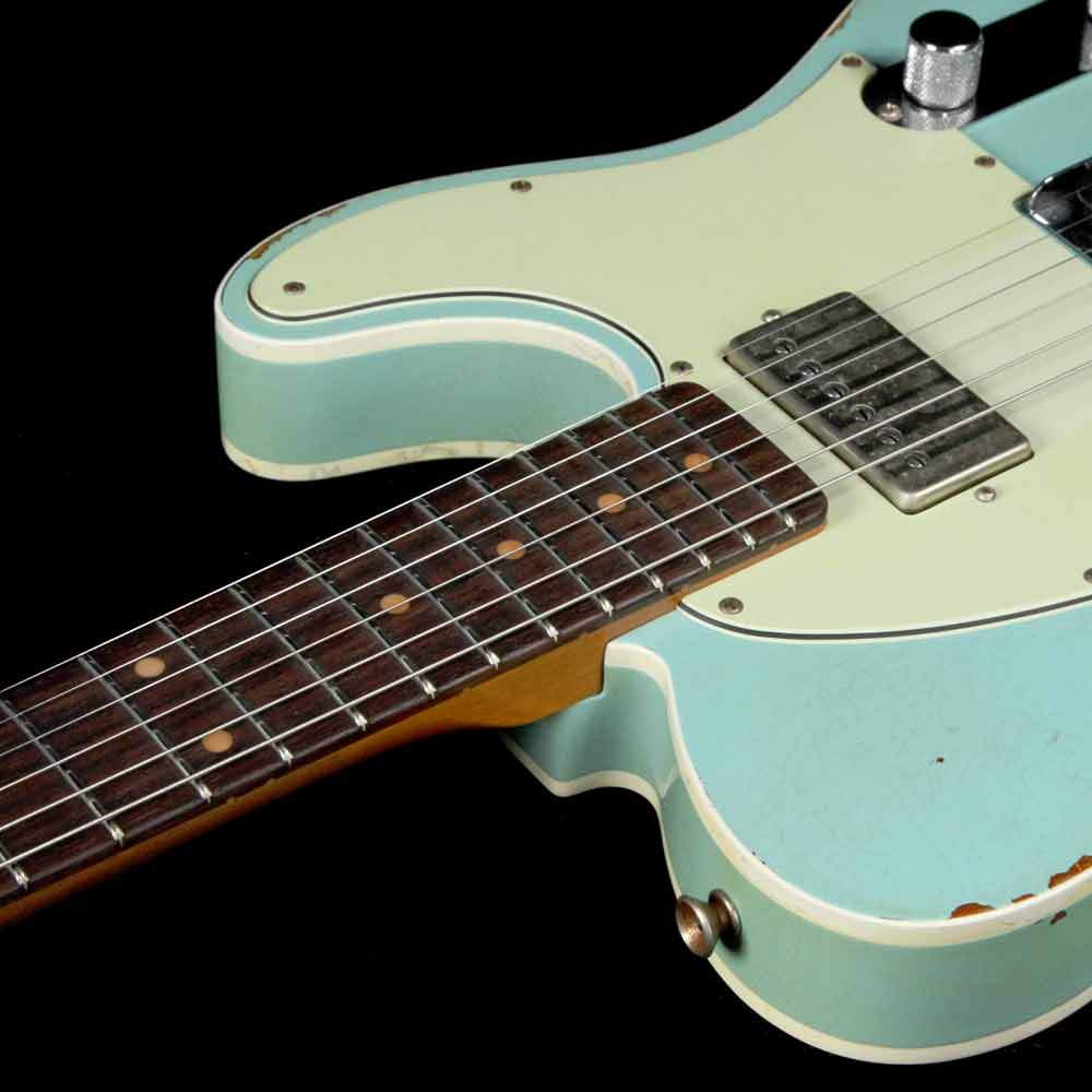 Fender Custom Shop Reverse Custom HS Telecaster Limited Edition Aged Daphne Blue over 3-Color Sunburst — 6