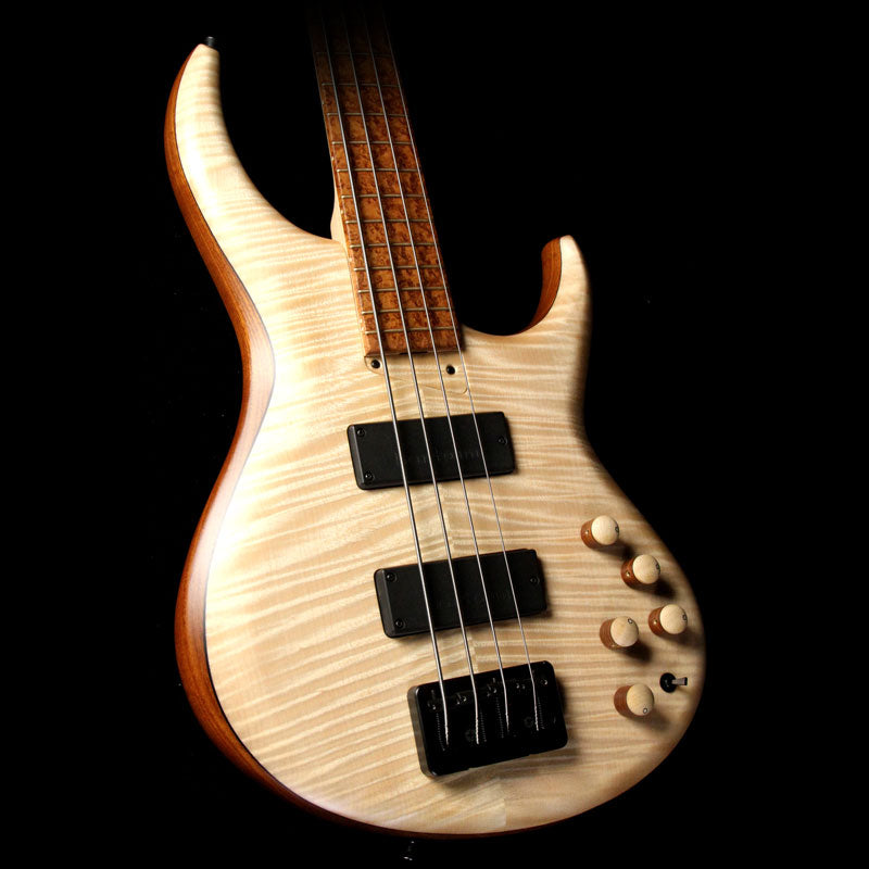 Used MTD 434 Electric Bass Guitar Flamed English Sycamore and Roasted Ash Natural — 1